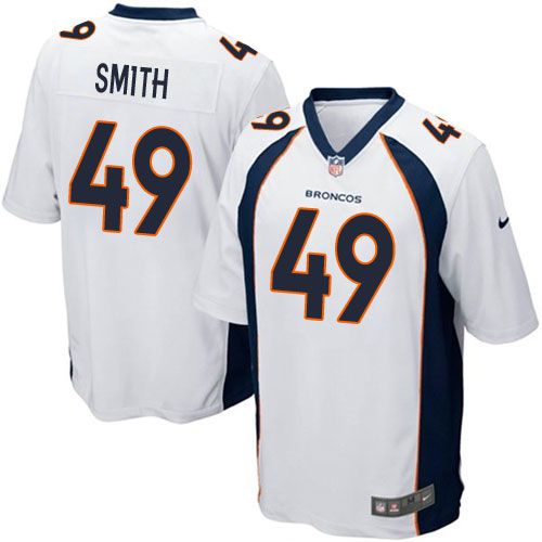 Men Denver Broncos #49 Dennis Smith Nike White Game Retired Player NFL Jersey->denver broncos->NFL Jersey
